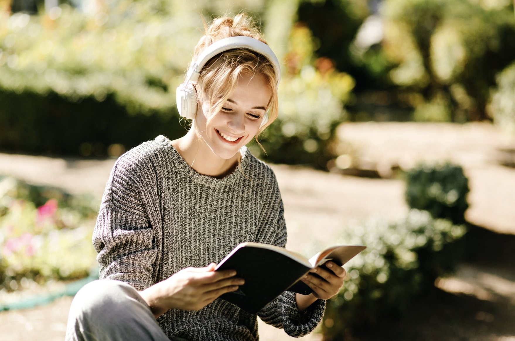 A girl reading a book